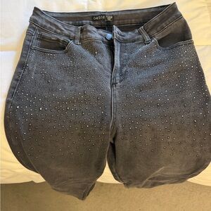 Women's Black Studded Jeans